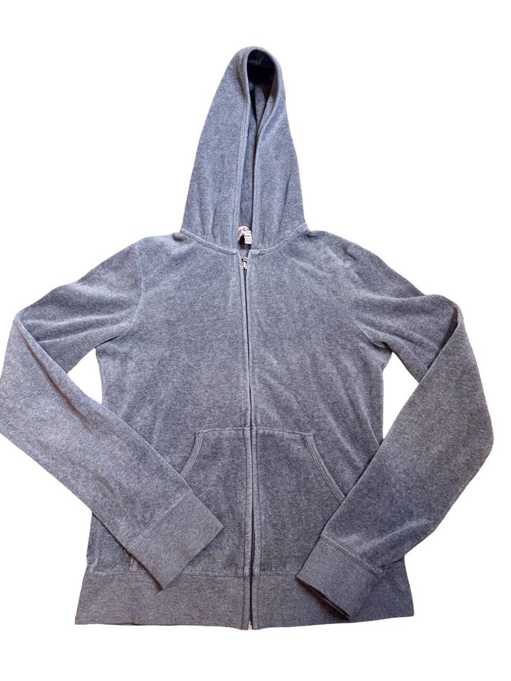 Juicy Couture Y2K full zip back graphic Women’s Gray Zip-Up Hoodie Jacket. S Sml